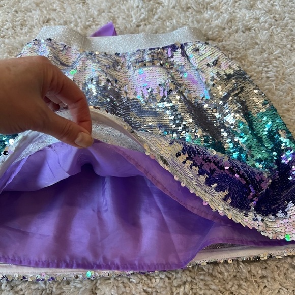 JoJo pink blue purple white sequin elastic waist girls skirt size large 10-12 - Picture 5 of 8